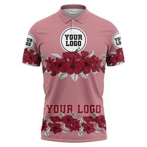 hibiscus floral polo shirt hawaiian shirt