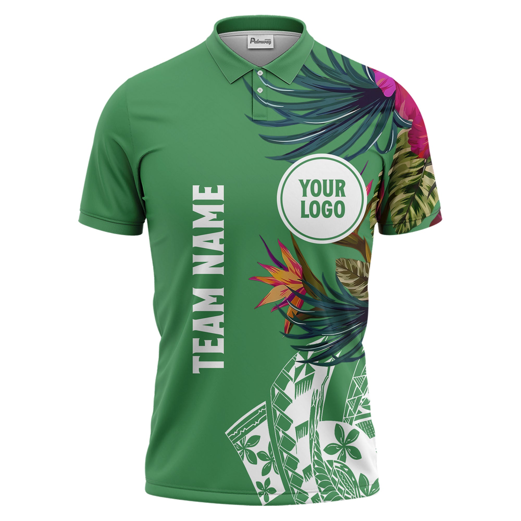 tropical floral team polo shirt hawaiian shirt