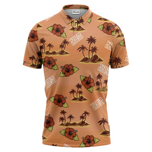 tropical island hibiscus polo shirt custom polo shirt