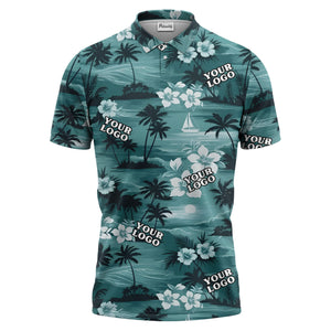 purple tropical sunset polo custom polo shirt