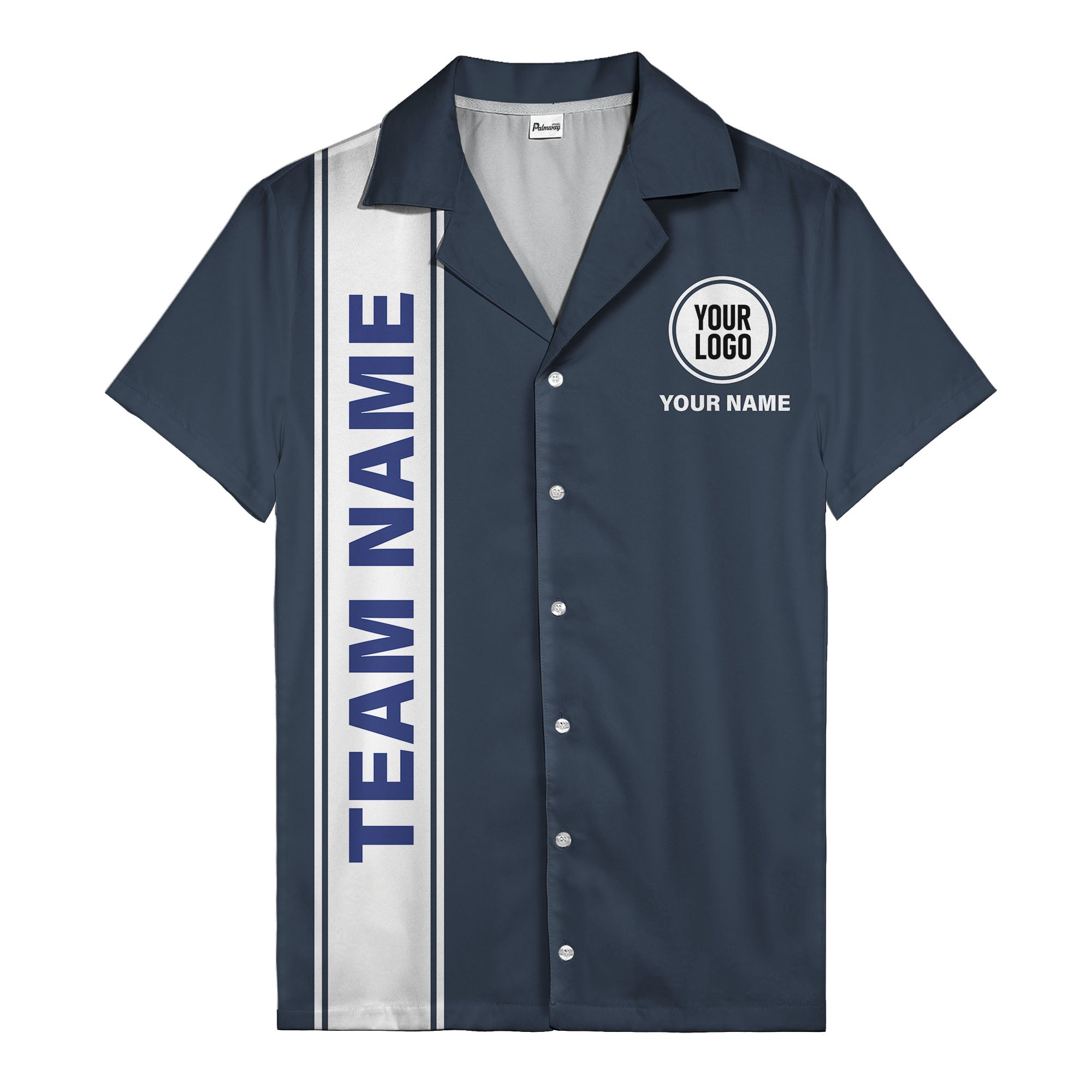 custom team logo striped black hawaiian shirt for spirit days