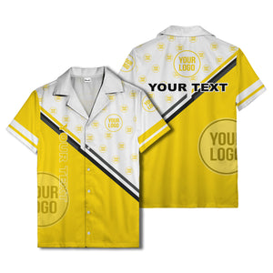 customizable diagonal stripe & logo repeating hawaiian shirt