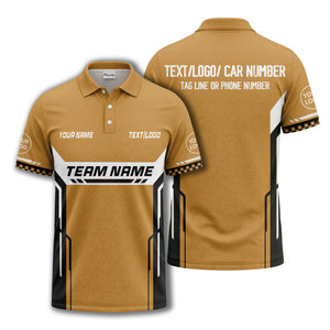 customizable team name geometric stripes polo shirt for men