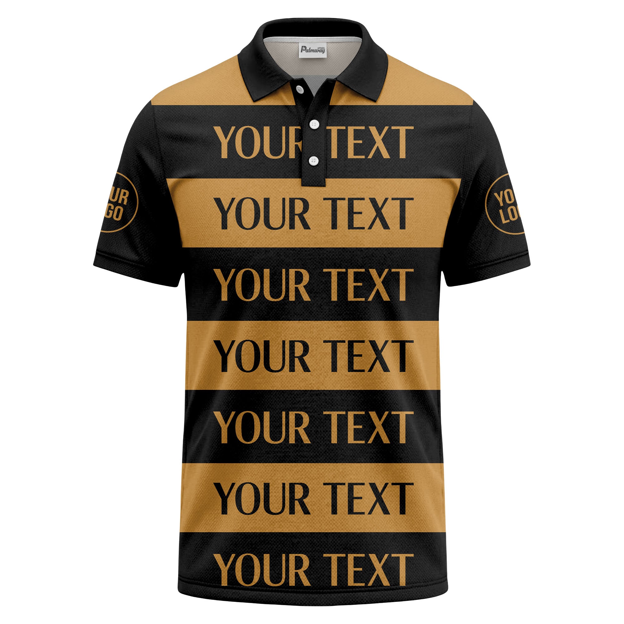 customizable text on bold horizontal stripes polo shirt