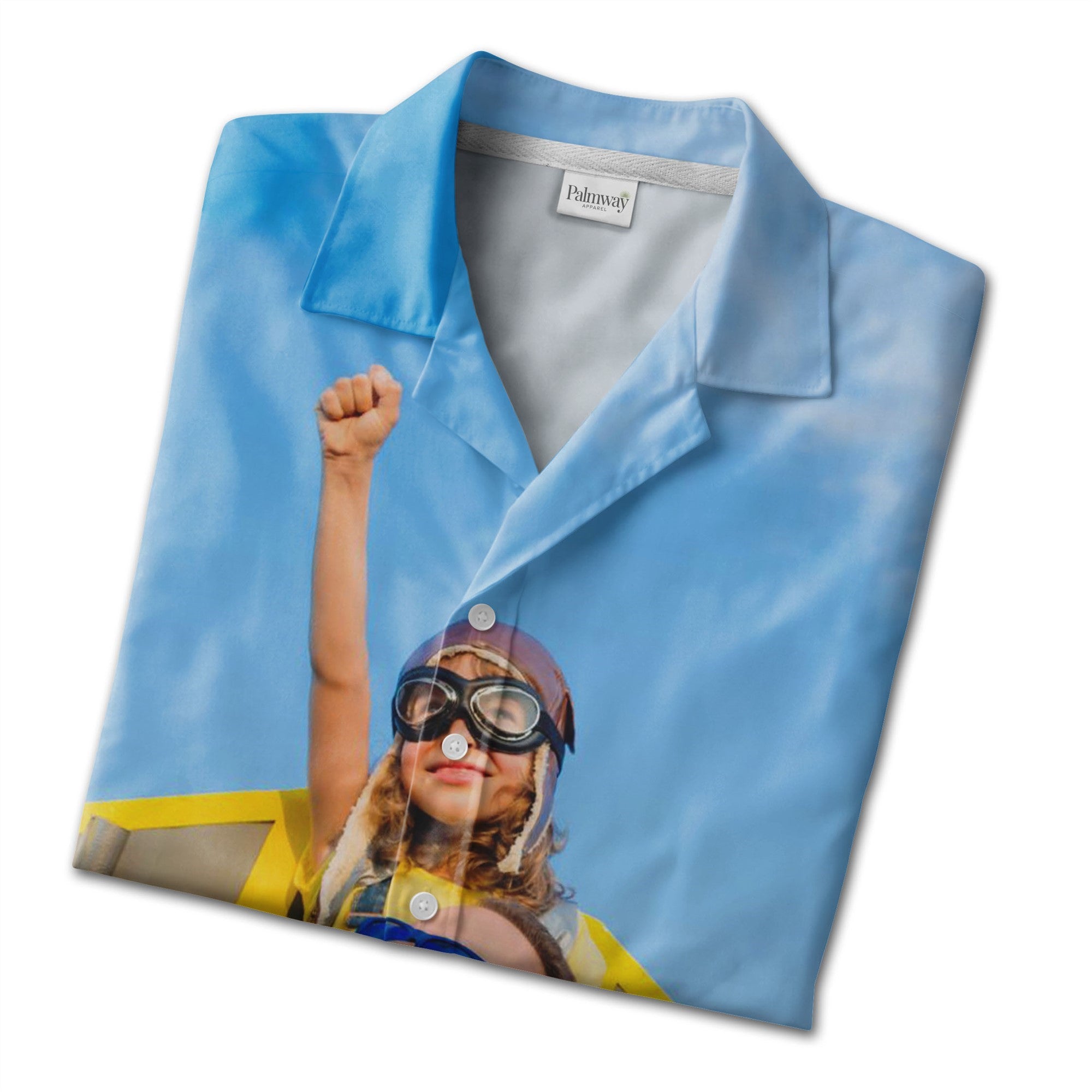 Father Daughter Aviator Adventure Hawaiian Shirt in Sky Blue