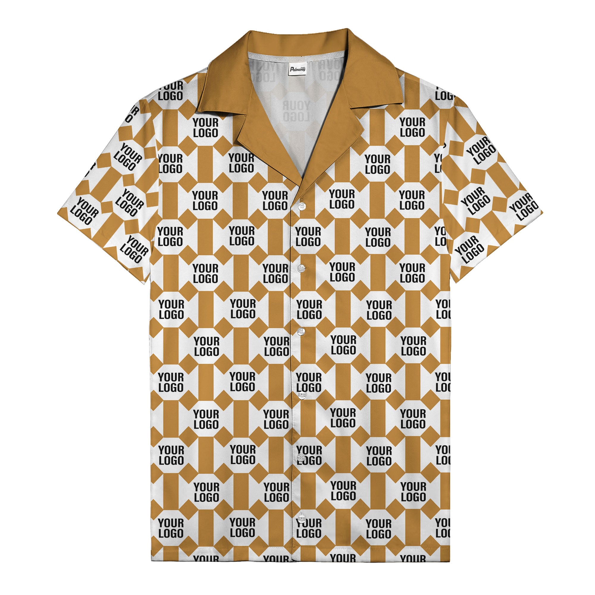 geometric grid logo repeat pattern modern graphic hawaiian shirt