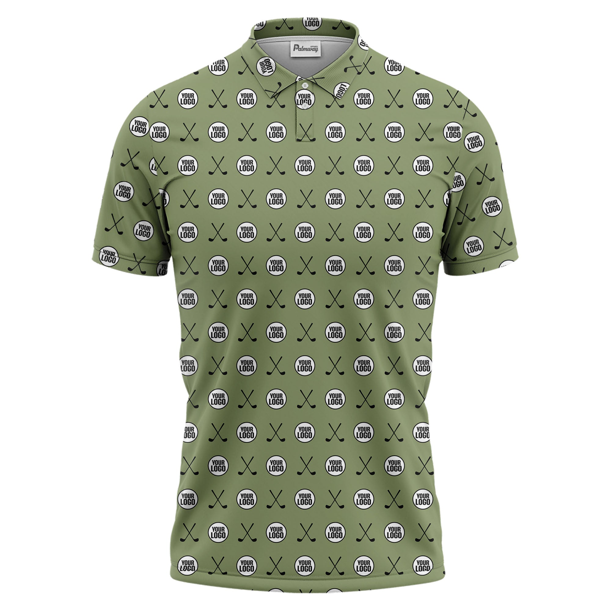 golf club pattern polo shirt for men | sporty custom color all-over print