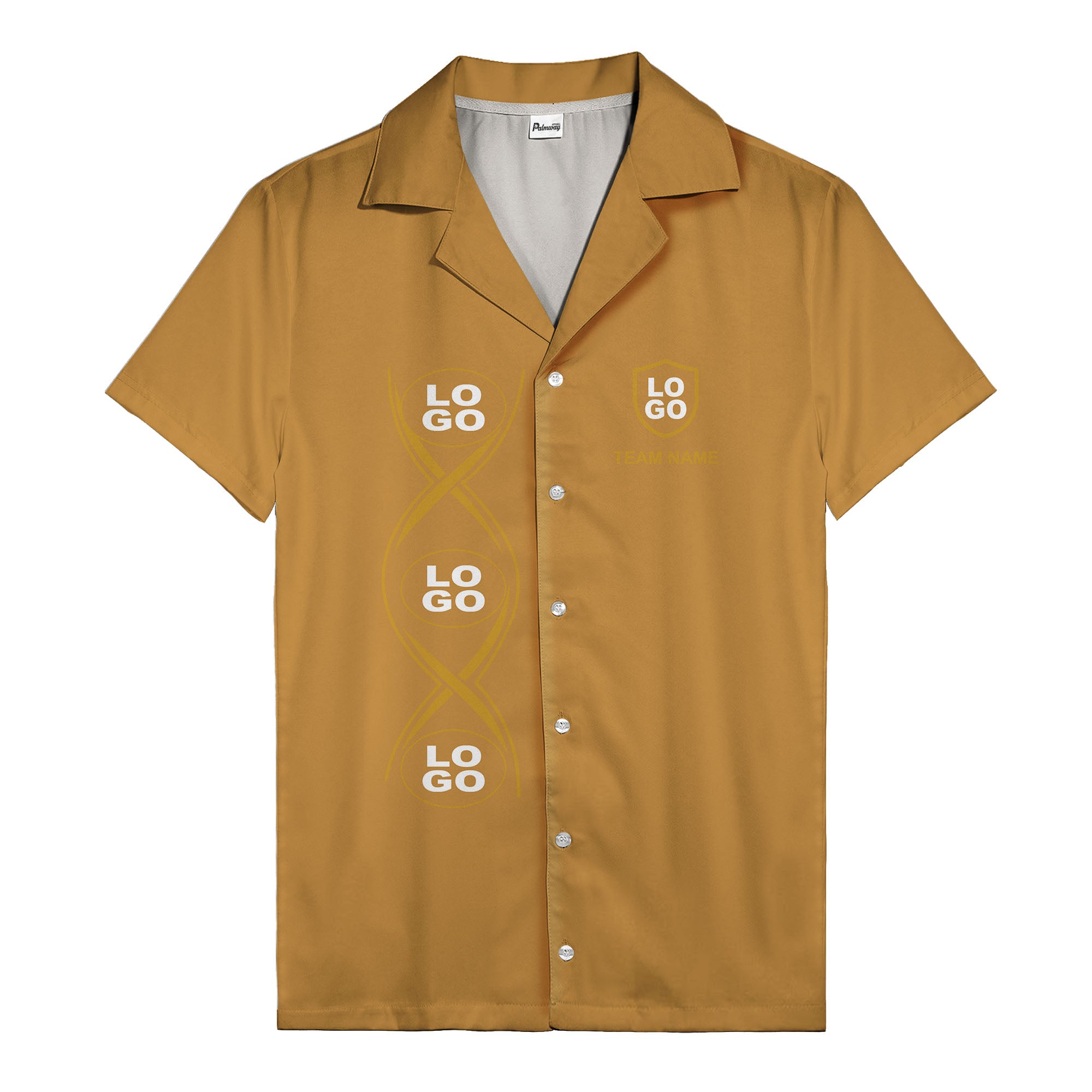 infinity symbol & shield crest black gold hawaiian shirt for men