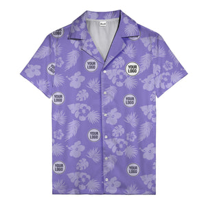 monochrome tropical flowers and leaves hawaiian shirt for men