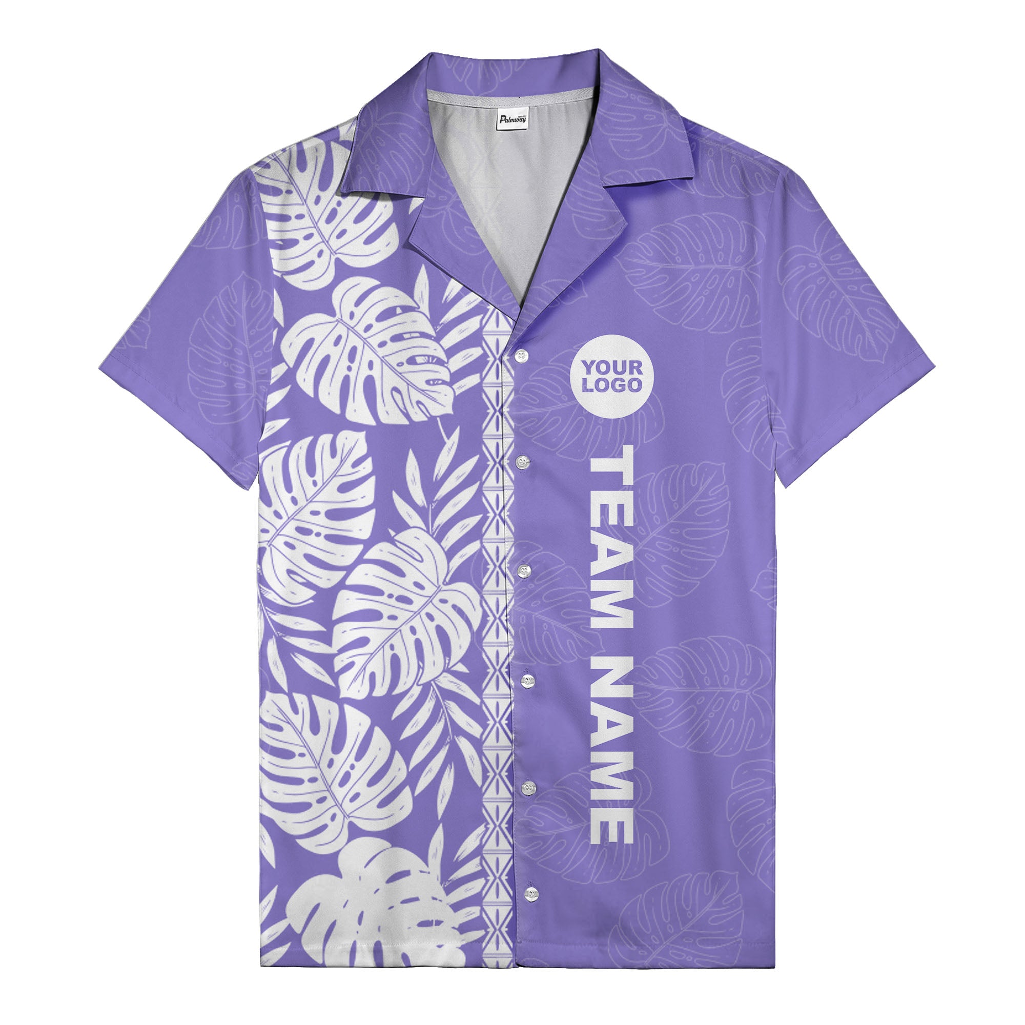 monstera leaf repeat black white graphic hawaiian shirt for men