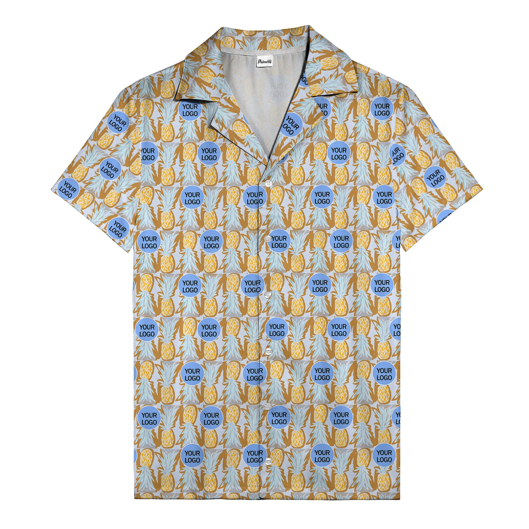 pineapple repeat & custom logo aloha hawaiian shirt