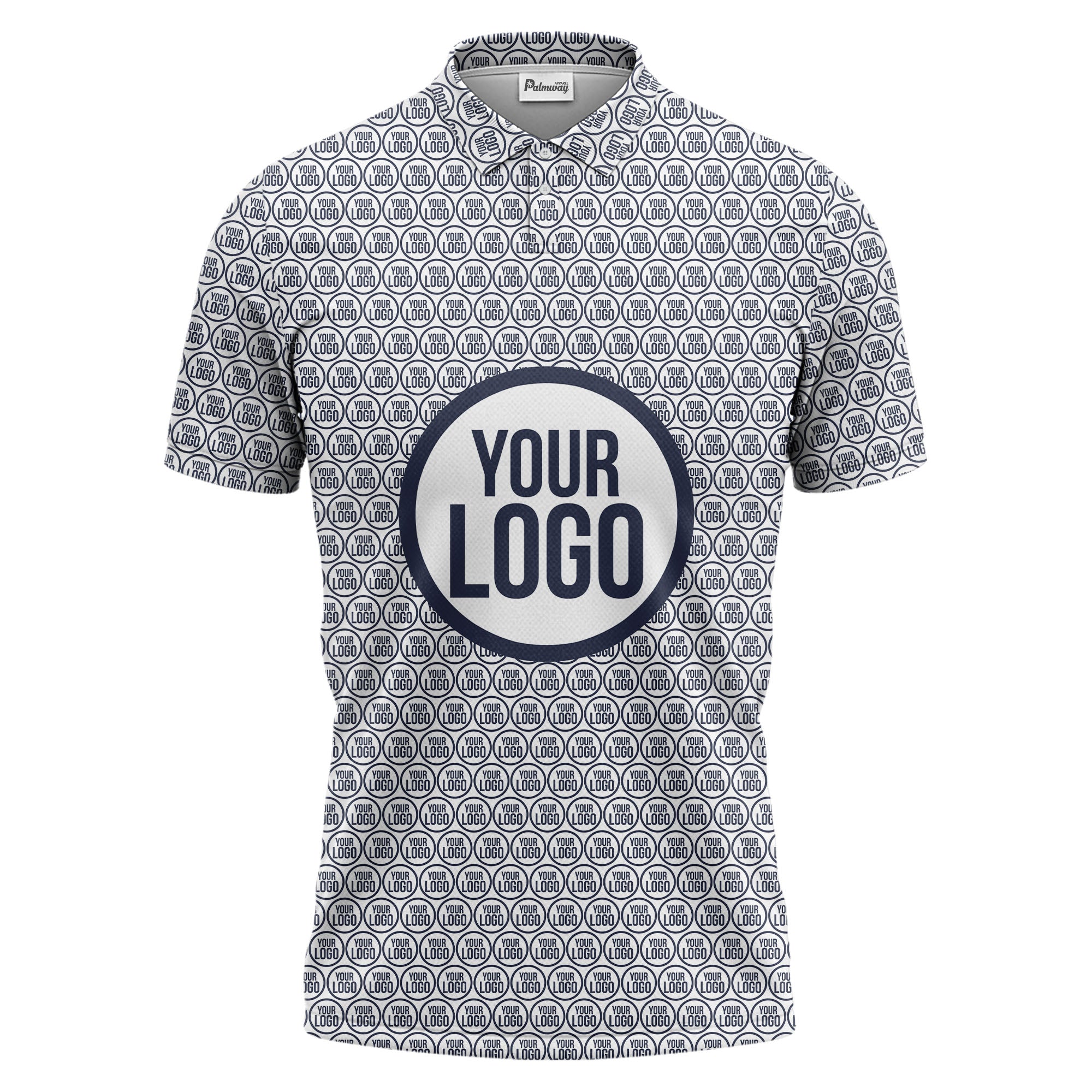Repeating Personalized Logo Polo Shirt With Custom Text & Illustrated Icons