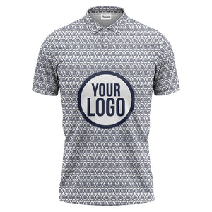 Repeating Personalized Logo Polo Shirt With Custom Text & Illustrated Icons