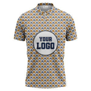 Repeating Personalized Logo Polo Shirt With Custom Text & Illustrated Icons