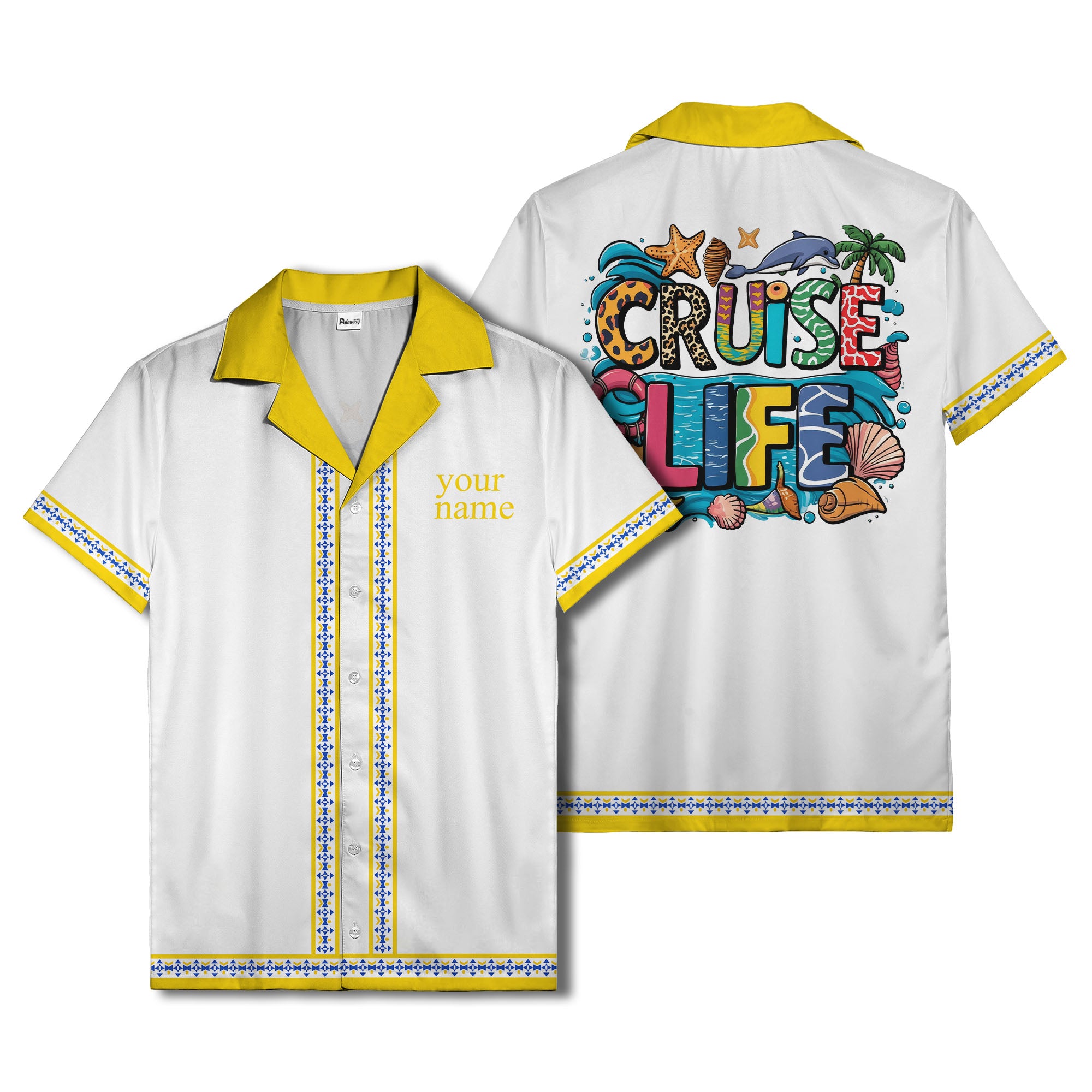 retro bowling diamond geometric personalized hawaiian shirt for men