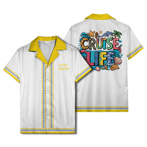 retro bowling diamond geometric personalized hawaiian shirt for men