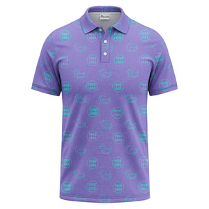 rubber duck & custom logo circle pattern polo shirt for men