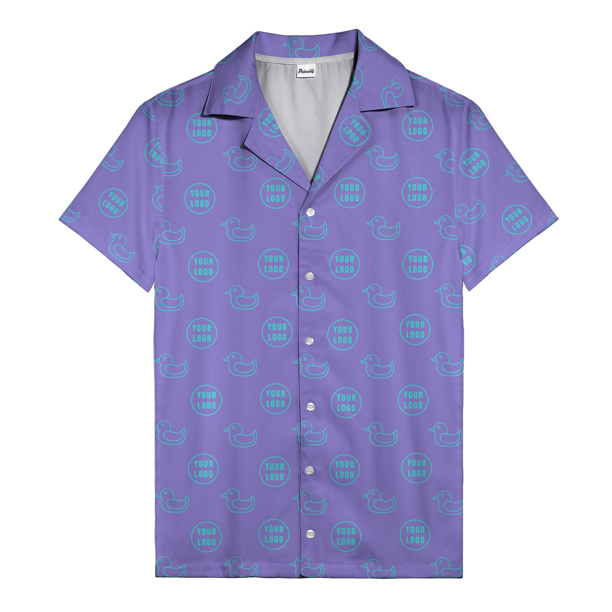 rubber duck & custom logo repeat pattern hawaiian shirt