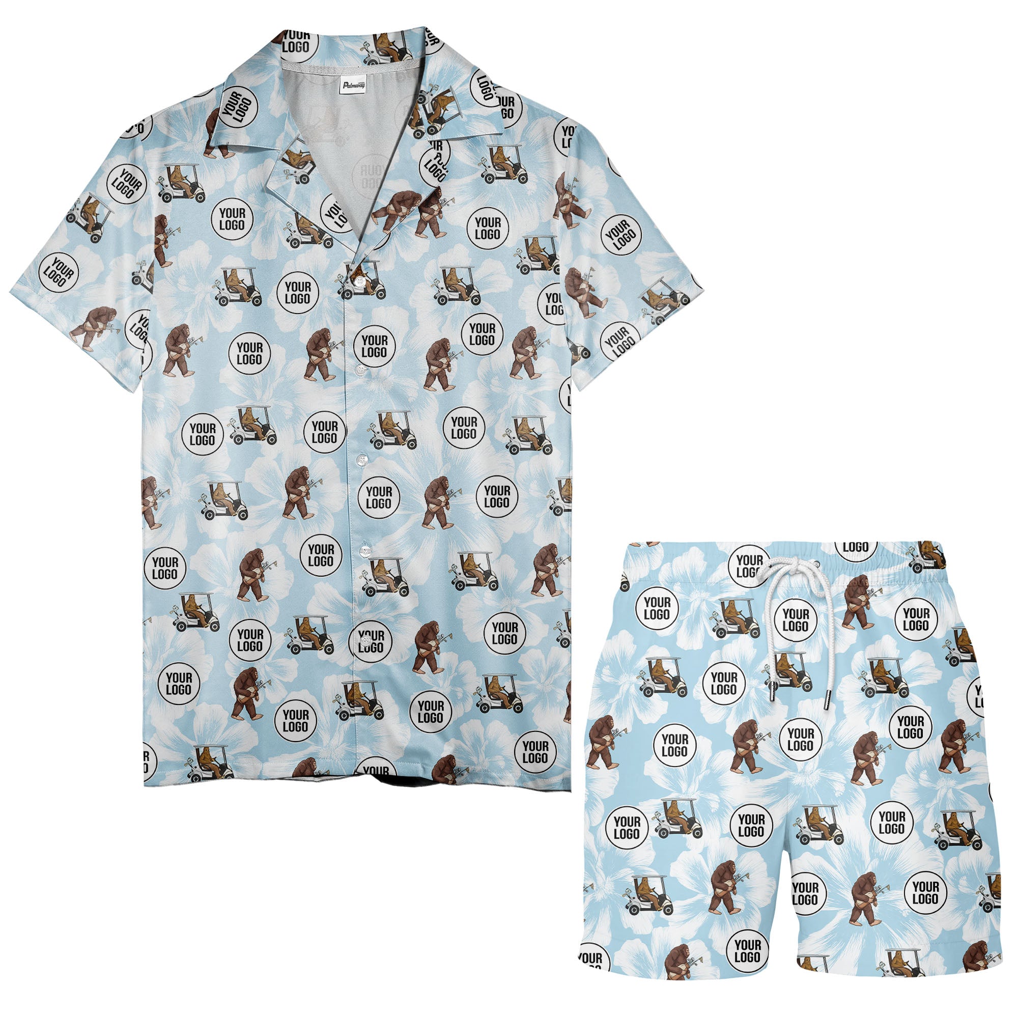 Sasquatch Golfing Among Tropical Florals Hawaiian Shirt For Men