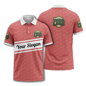 shield logo stars hexagon pattern polo shirt for men