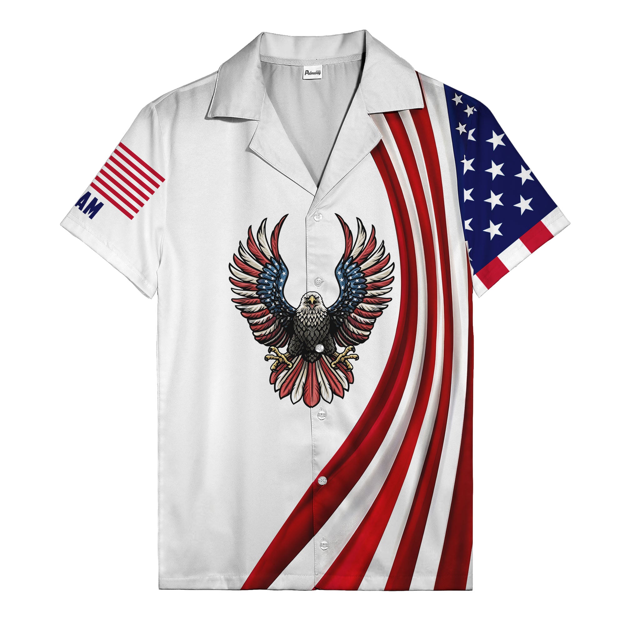 soaring stars and stripes eagle patriotic usa american flag hawaiian shirt for men