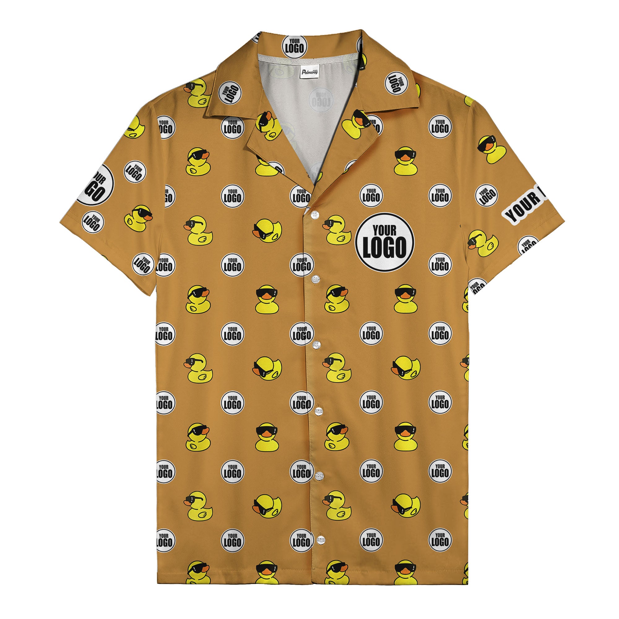 sunglass rubber duckies & custom logo circles fun hawaiian shirt for men