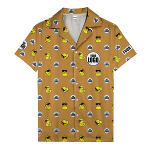 sunglass rubber duckies & custom logo circles fun hawaiian shirt for men