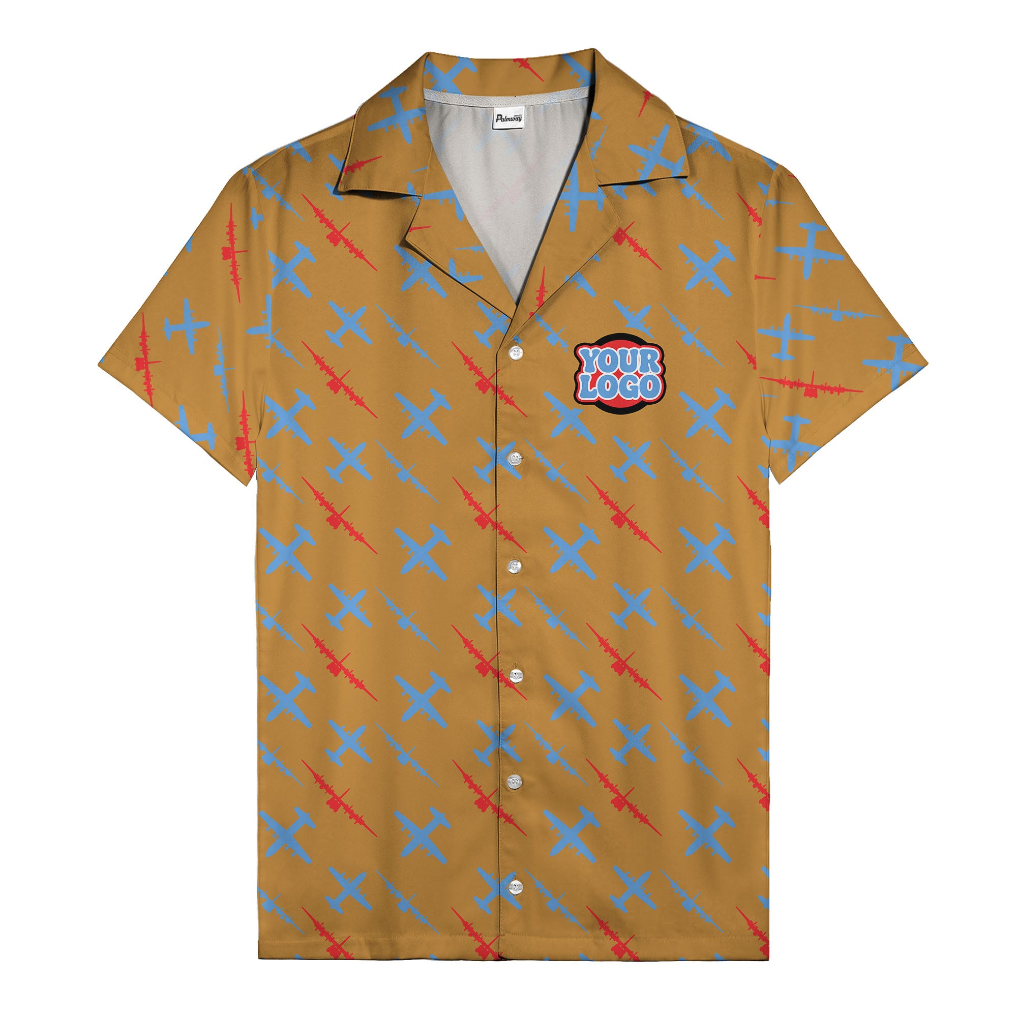 vintage airplane repeat pattern hawaiian shirt for aviation fans