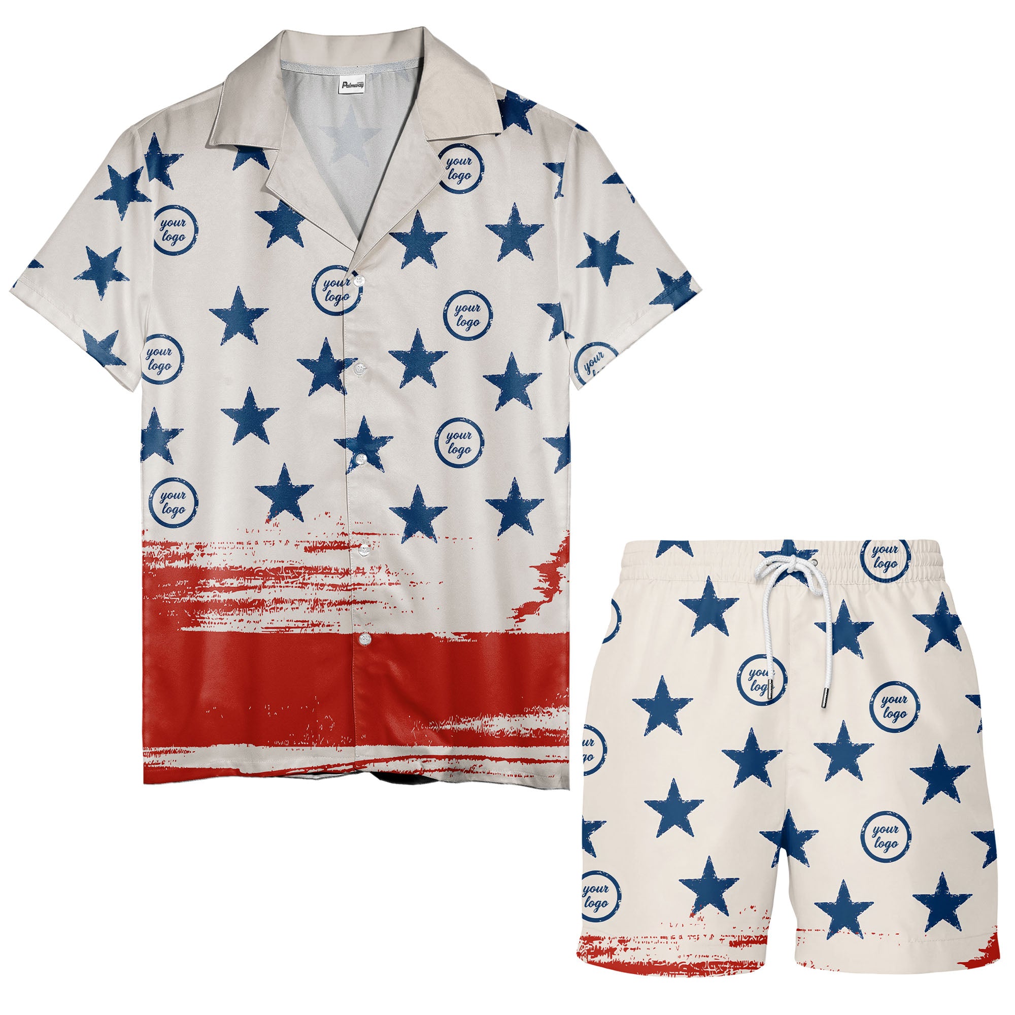 vintage american flag stars & stripes patriotic hawaiian shirt