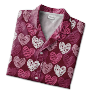Watercolor Hearts Hawaiian Shirt with Polka Dots Gems and Cookie Shapes