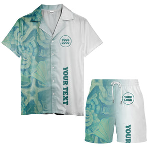 watercolor rose petal vertical name personalized teal hawaiian shirt