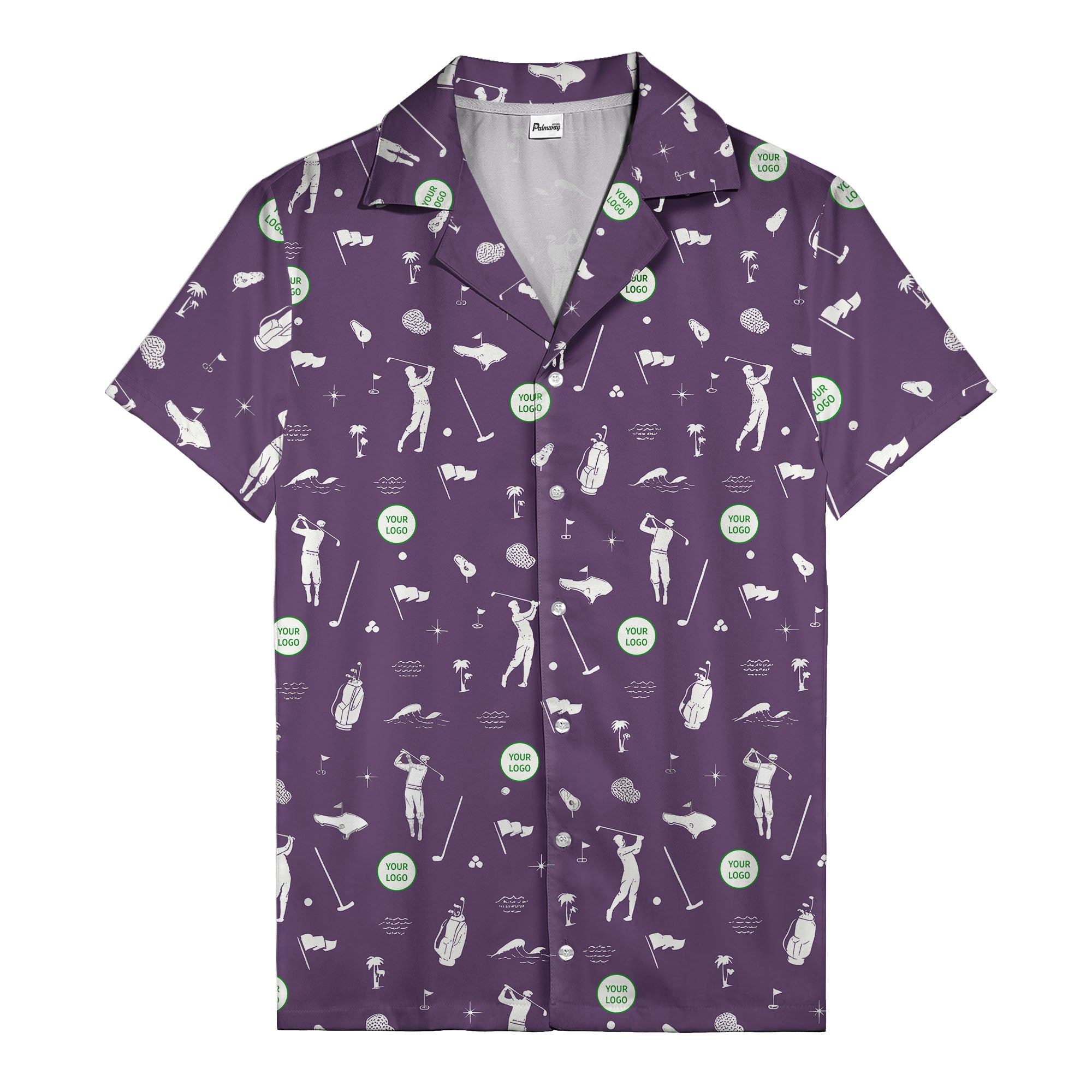 Whimsical Golfers Palm Wave Hawaiian Shirt Aloha Button Down Shirt