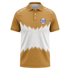 zigzag gradient custom logo polo shirt for men