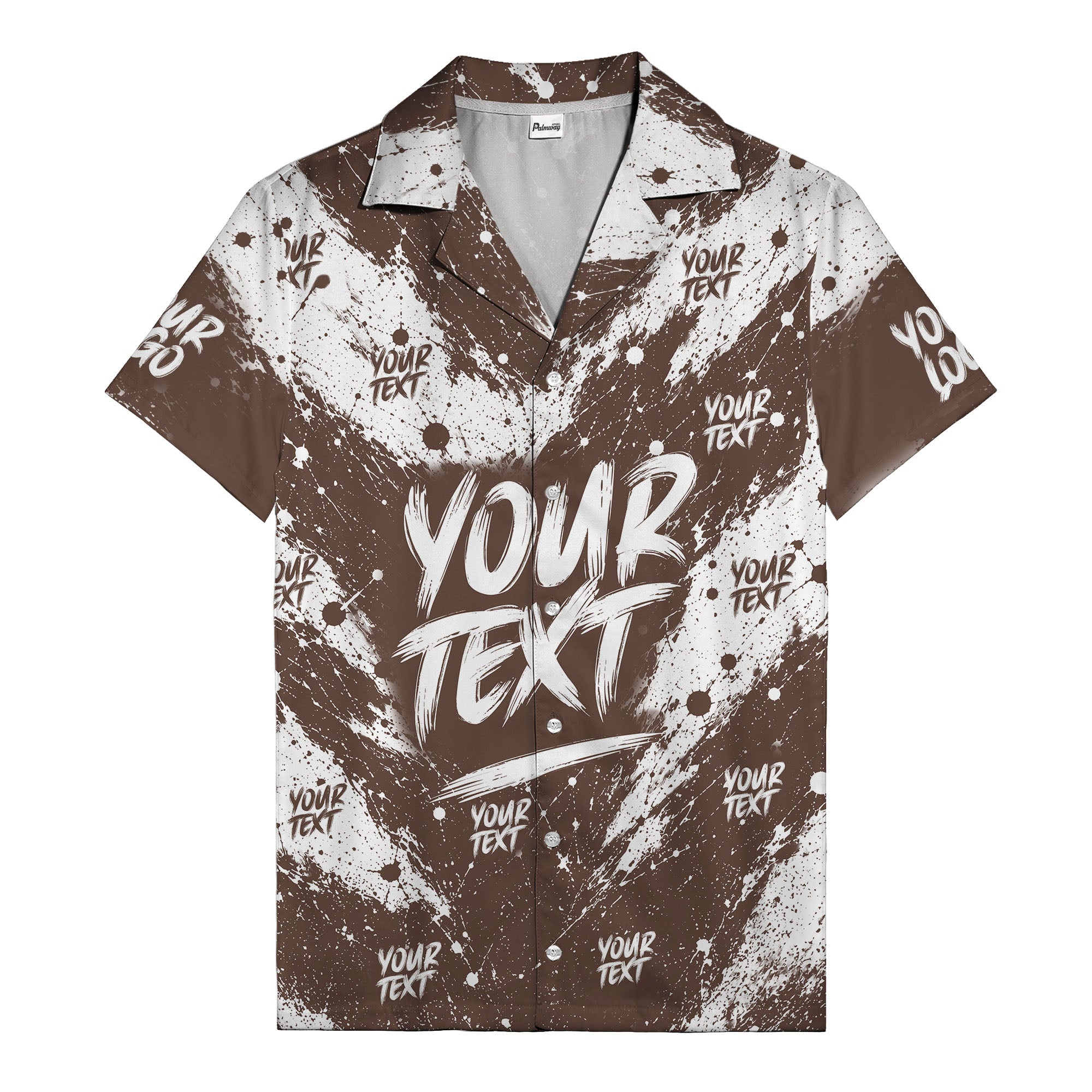 abstract splatter paint custom text hawaiian shirt with your text