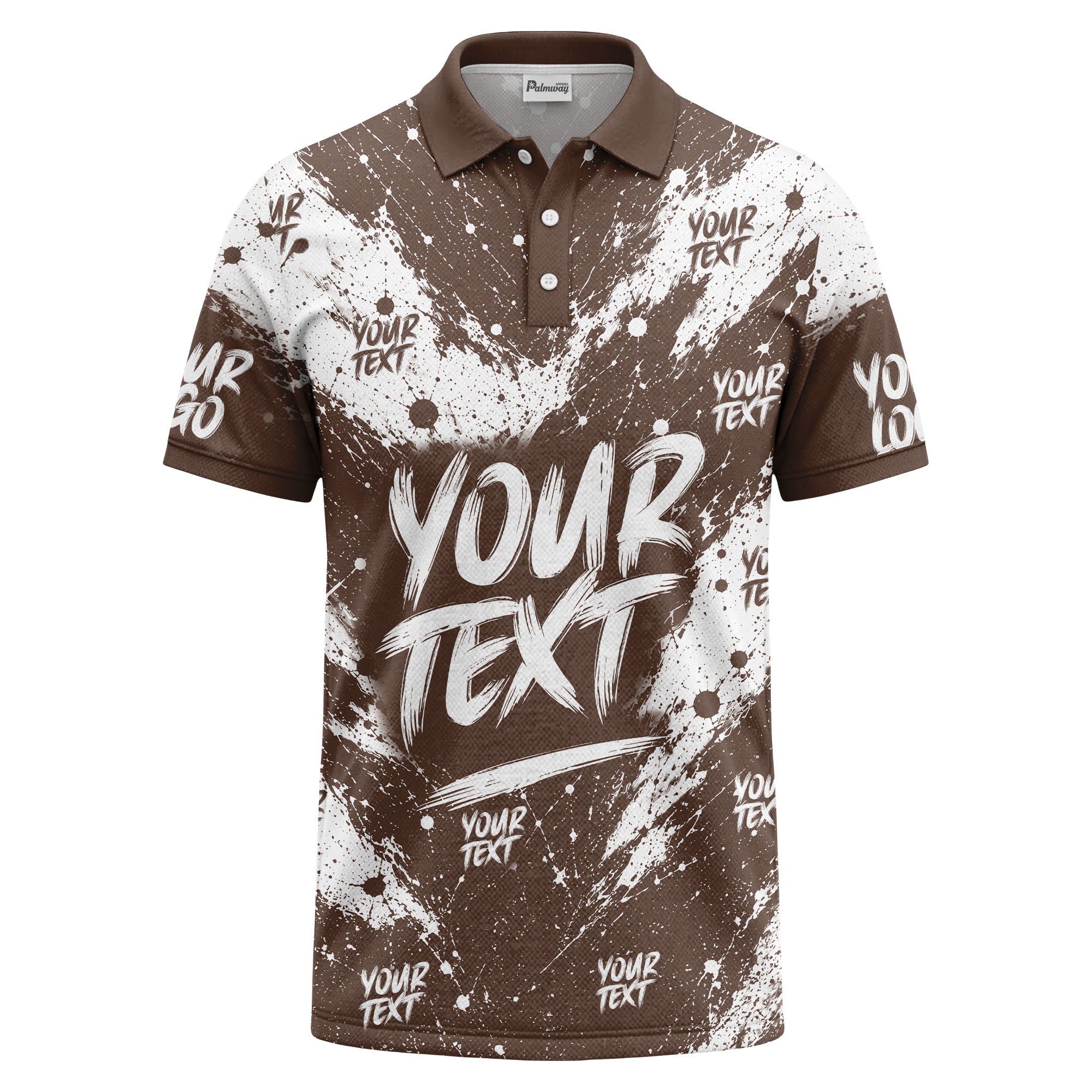 abstract splatter paint with customizable text artistic polo shirt