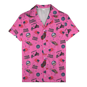 american golf flags bald eagles golf carts hawaiian shirt for men