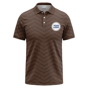 black chevron dot geometric pattern custom logo polo shirt for men