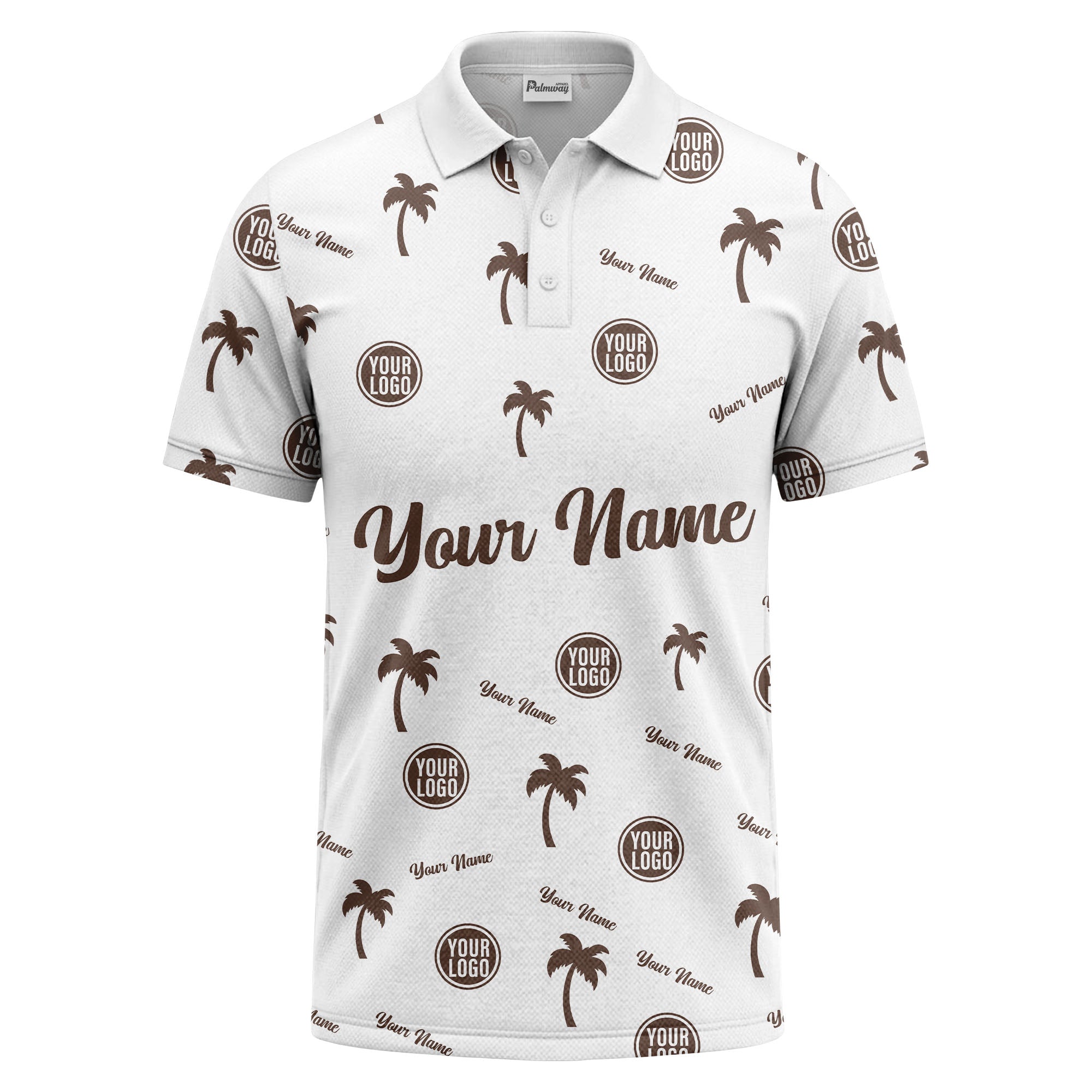 black palm tree silhouettes personalized polo shirt with custom logos