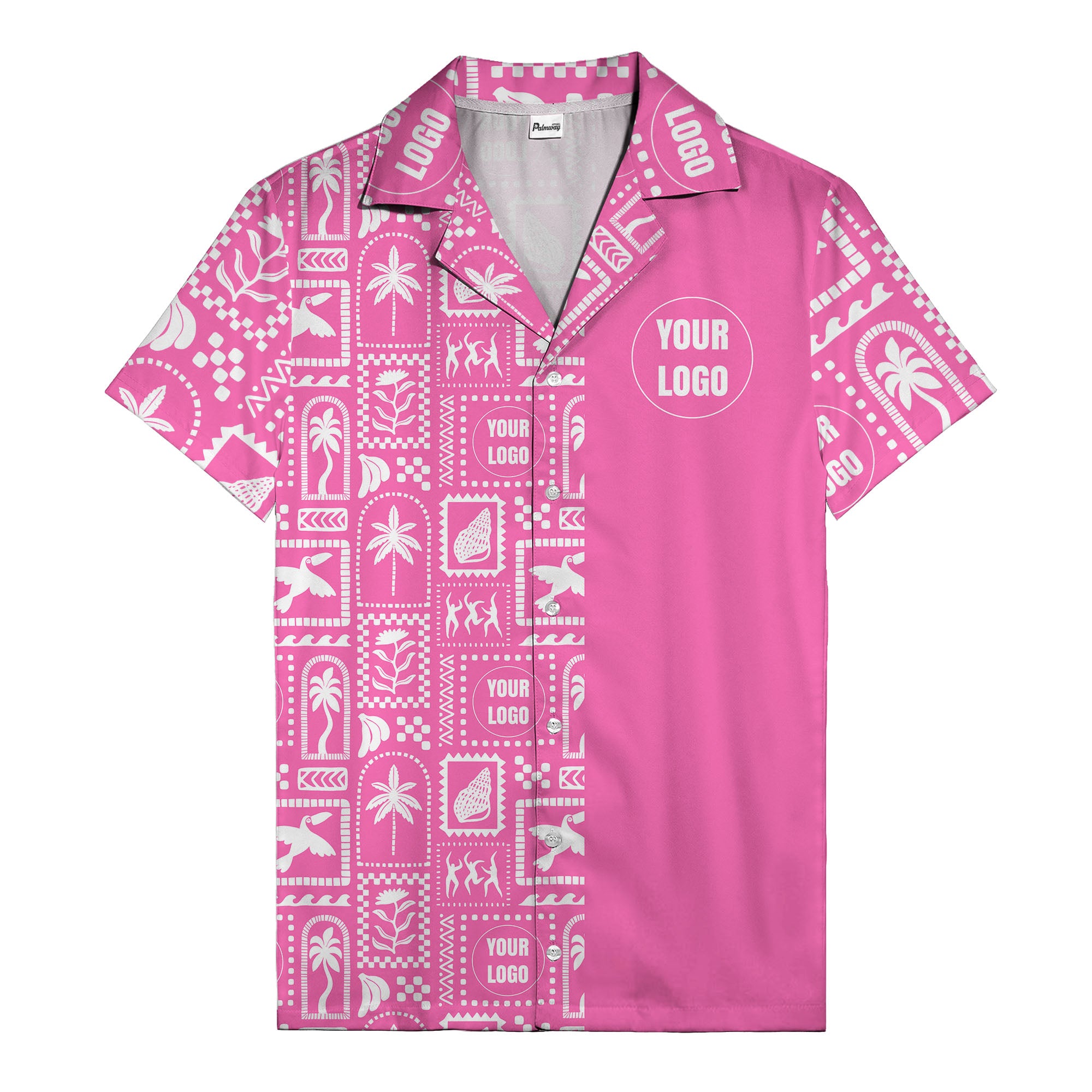 black palm trees & toucans graphic hawaiian shirt for men