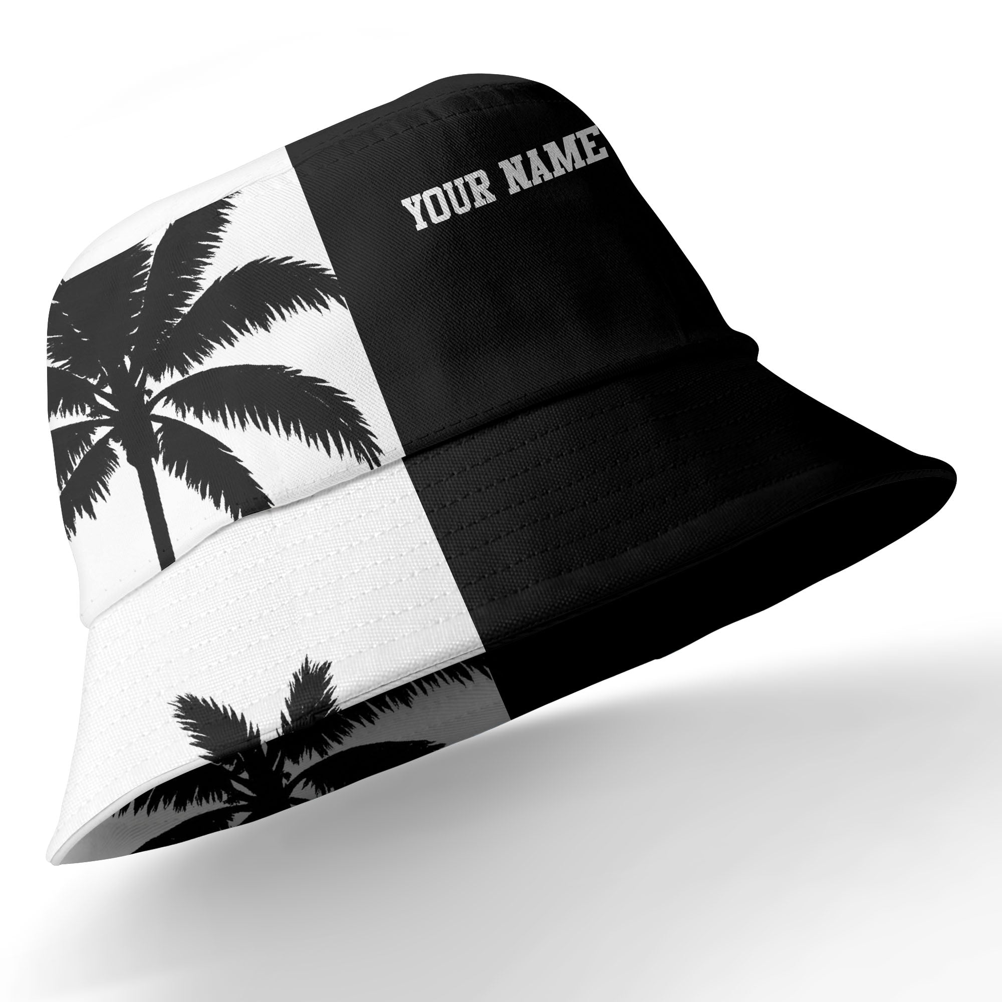 black white palm tree silhouette contrast tropical hawaiian shirt for men