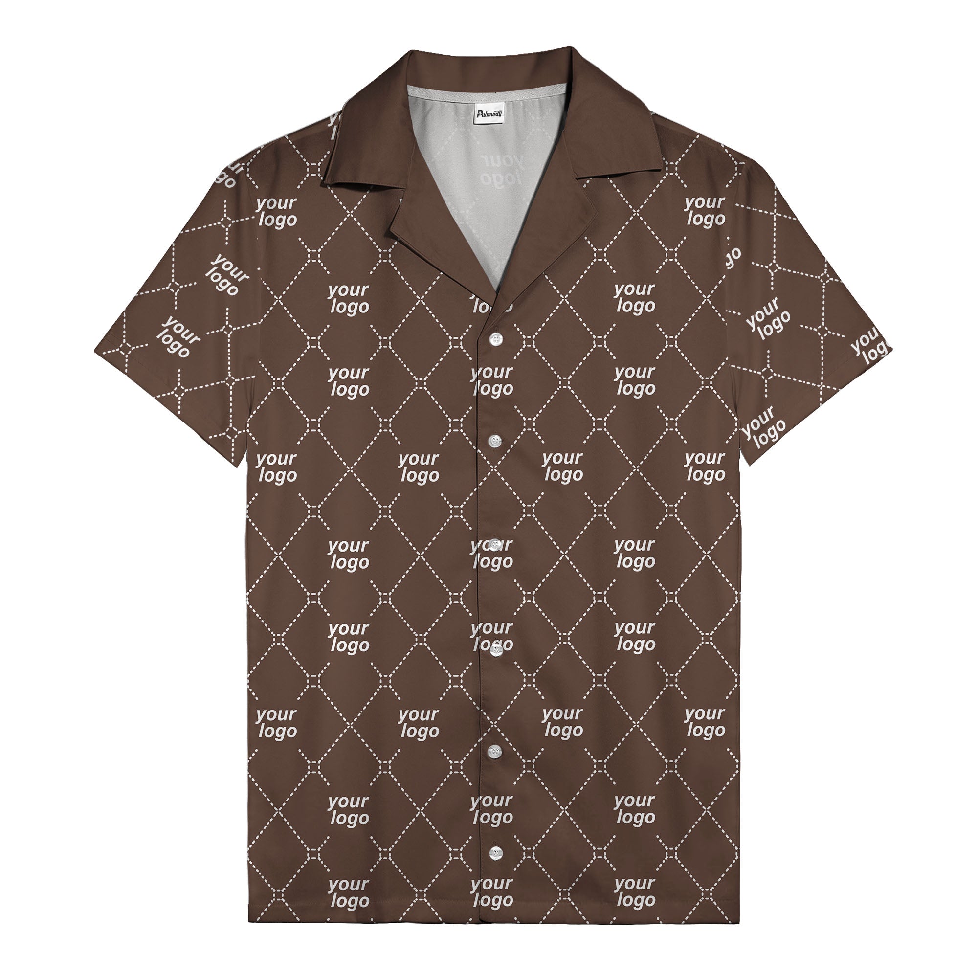 black & white quilted diamond custom logo hawaiian shirt