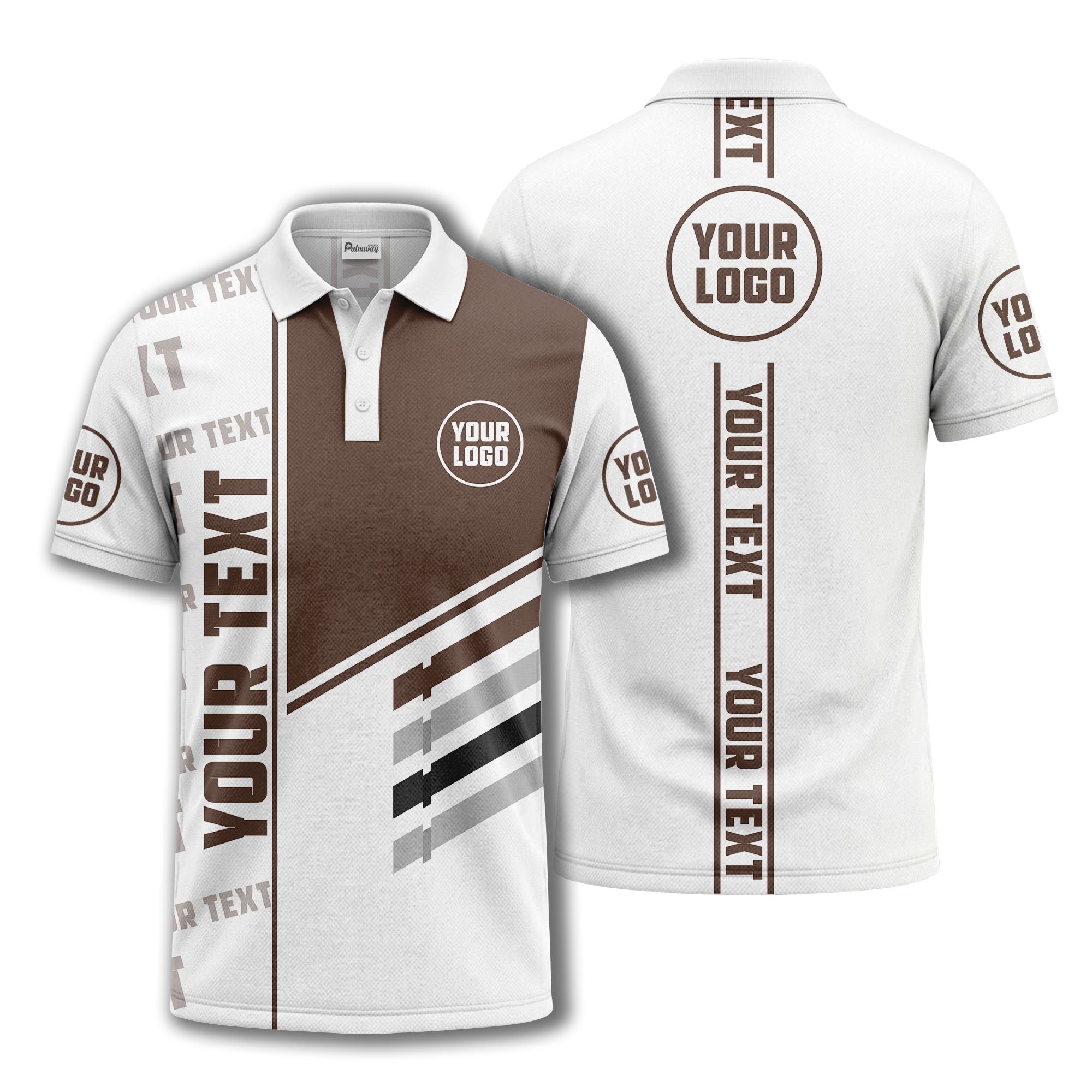 bold geometric stripes & custom text placeholder modern polo shirt