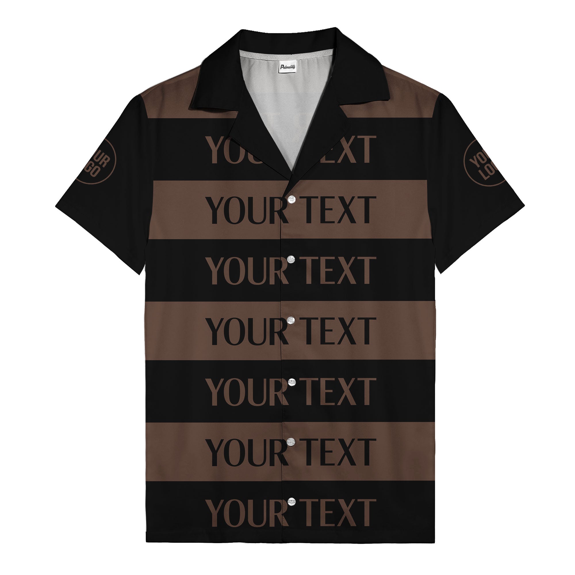 bold horizontal stripes customizable text hawaiian shirt for men