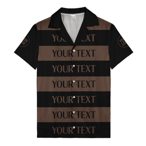 bold horizontal stripes customizable text hawaiian shirt for men