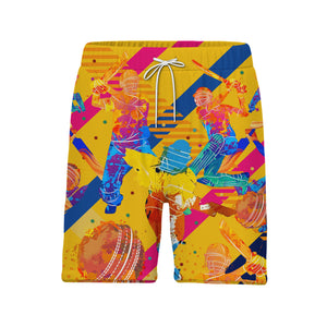 Cricket Hawaiian Shirt - Colorful Abstract Players Bats & Balls Sport Aloha Tee