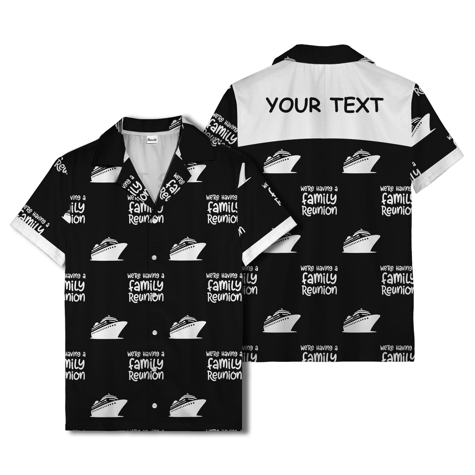 cruise ship silhouettes and family reunion text repeat hawaiian shirt