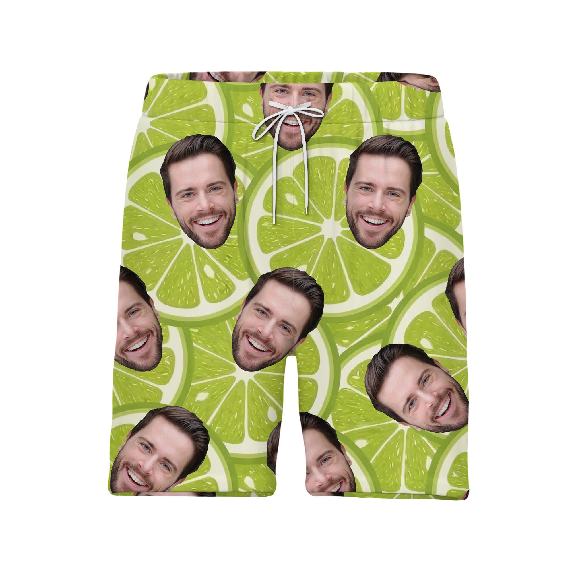 Custom Face Lime Slice Hawaiian Shirt - Funny Personalized Photo Party Novelty