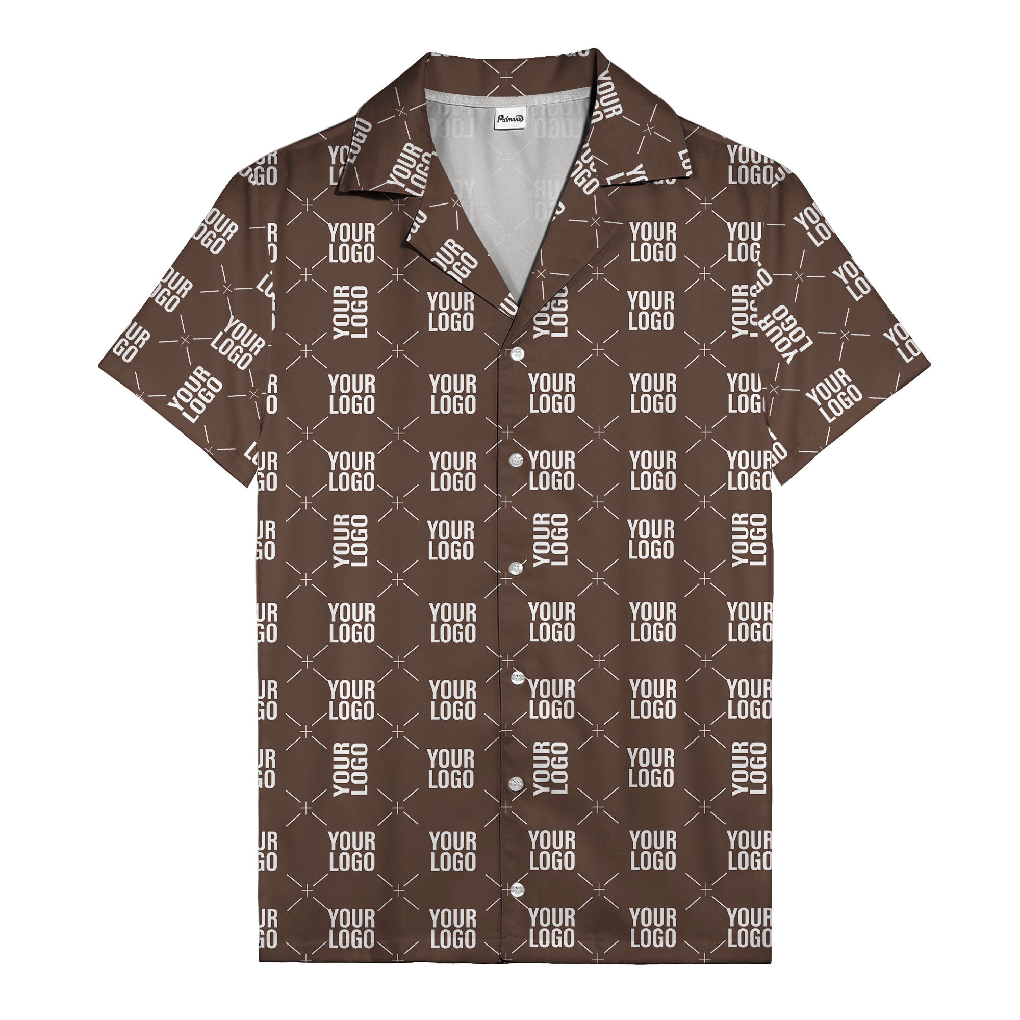 custom logo diamond repeat monochrome hawaiian shirt for men