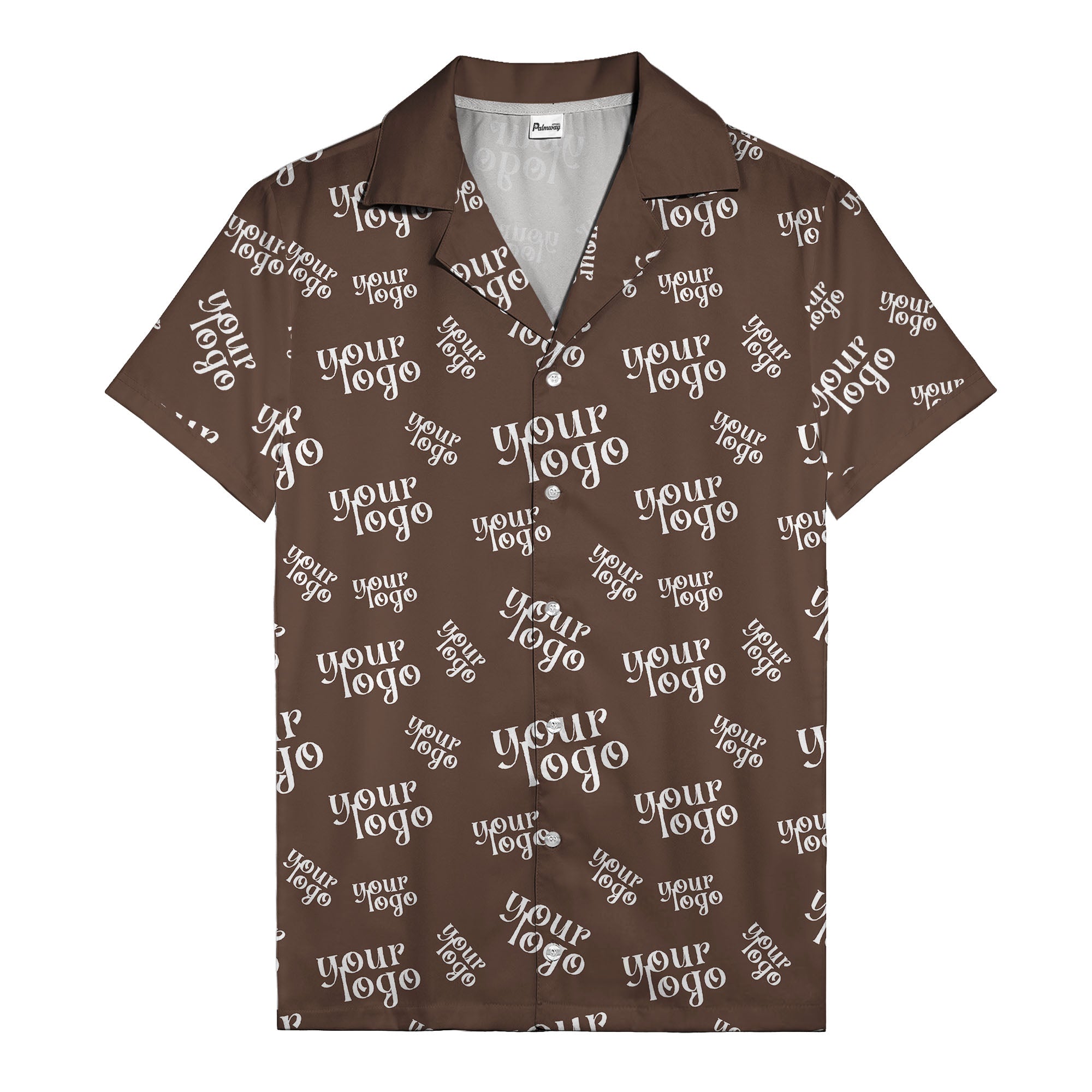 custom logo repeat typography hawaiian shirt for personalized style