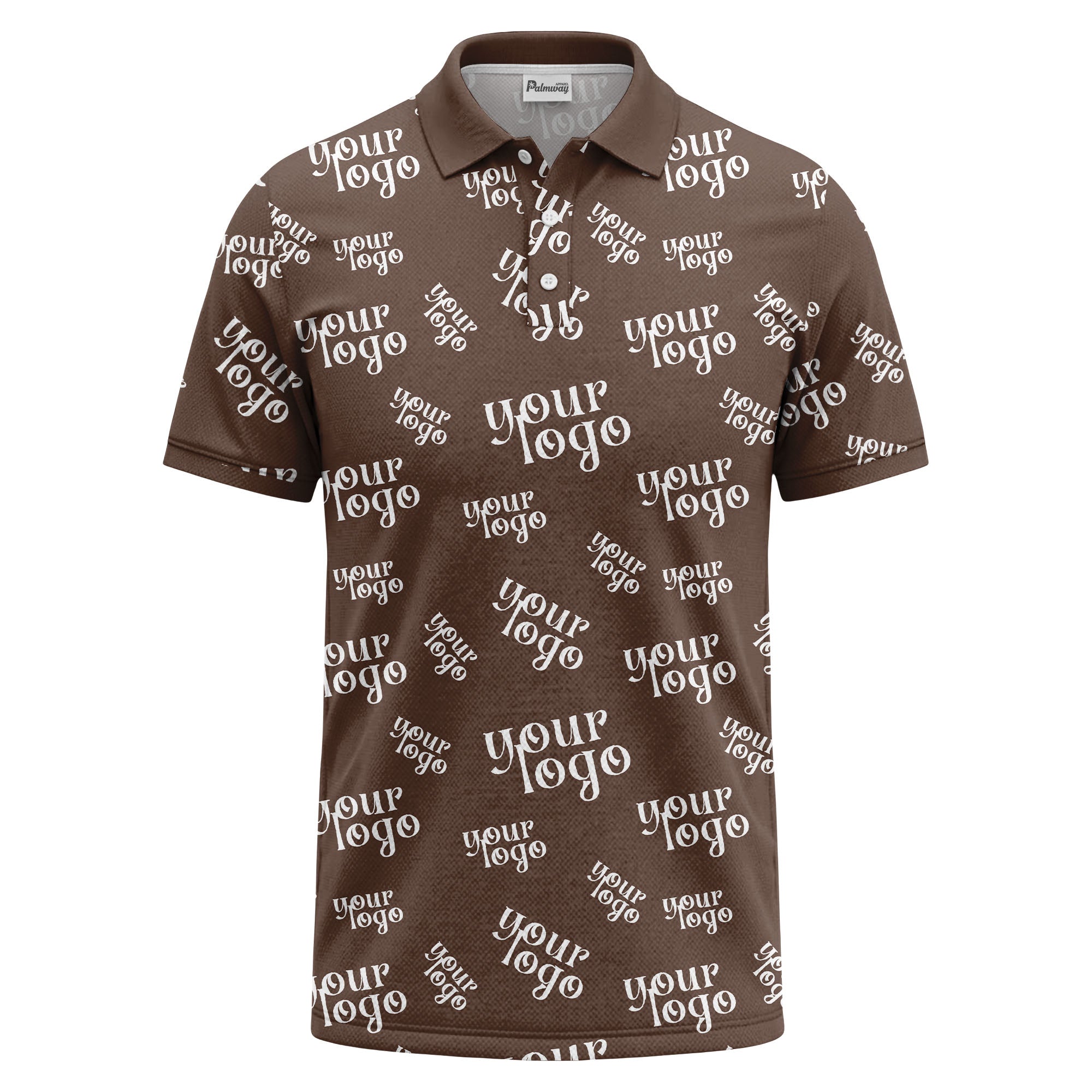 custom logo repeat typography minimalist polo shirt